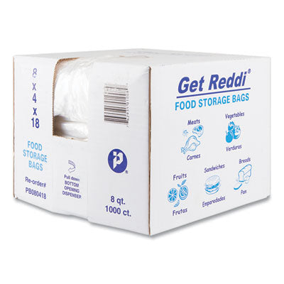 IBSPB080418 Food Bags, 2 Gallon, 8" x 4" x 18", Clear, 1,000/Carton