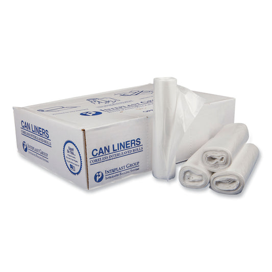 IBSS303716N High-Density Commercial Can Liners, 30 gal, 16 mic, 30" x 37", Clear, Interleaved Roll, 25 Bags/Roll, 20 Rolls/Carton