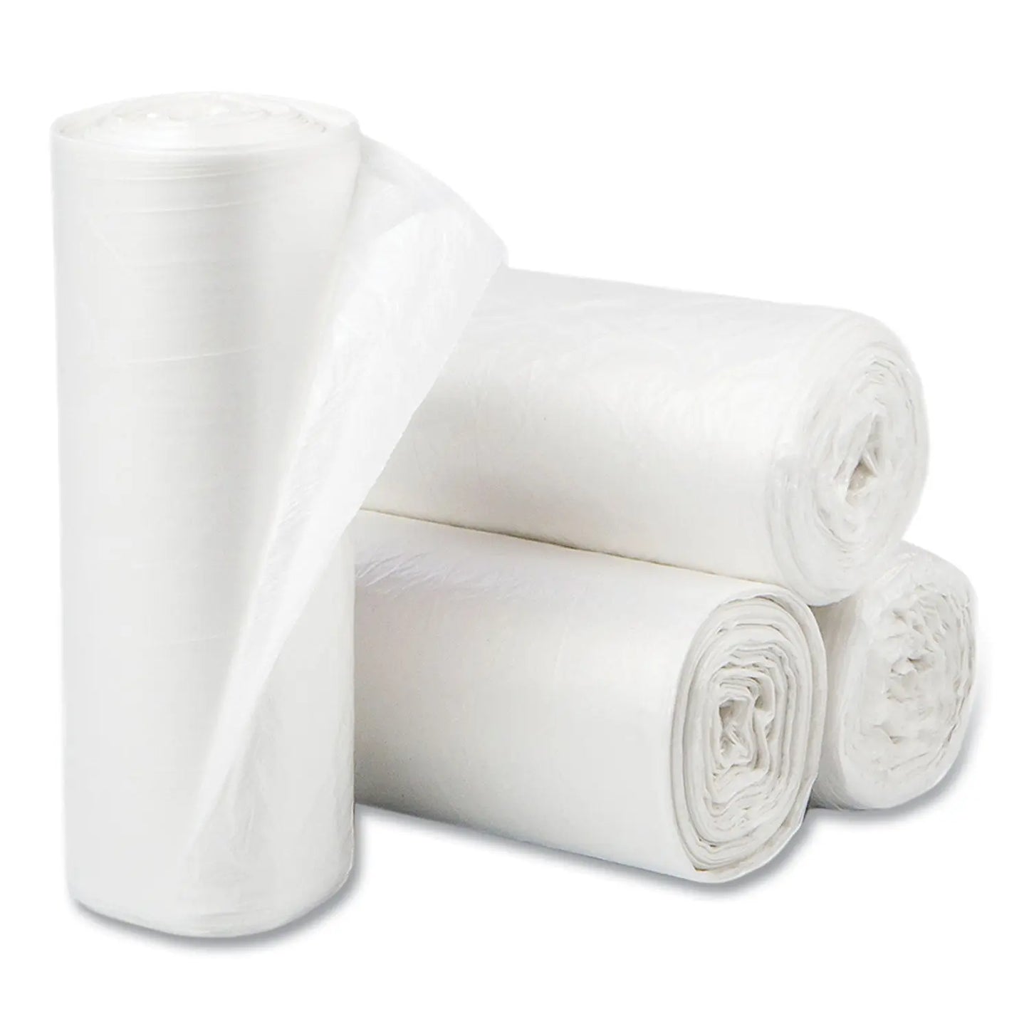 IBSS386012N High-Density Commercial Can Liners, 60 Gal, 12 mic, 38" x 60", Clear, Interleaved Roll, 25 Bags/Roll, 8 Rolls/Carton Inteplast Group