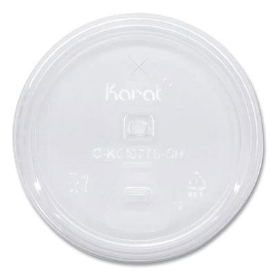 KRTCKC107TSSH PET Lids, Strawless Sipper, Fits 32 oz Cold Cups, Plastic, Clear, 1,000/Carton KARAT BY LOLLICUP