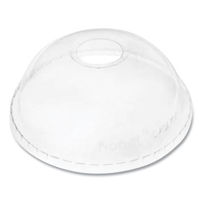 KRTCKDL107 PET Lids, Dome Lid, Fits 32 oz Cold Cups, Plastic, Clear, 500/Carton KARAT BY LOLLICUP