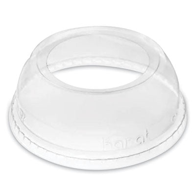 KRTCKDL626WH PET Lids, Wide Opening Dome, Fits 12 oz to 24 oz Cold Cups, Plastic, Clear, 1,000/Carton KARAT BY LOLLICUP