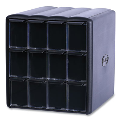 LAV25200002 Four Column Merchandiser, 12 Compartments, 15.2 x 17.2 x 16.3, Black LAVAZZA