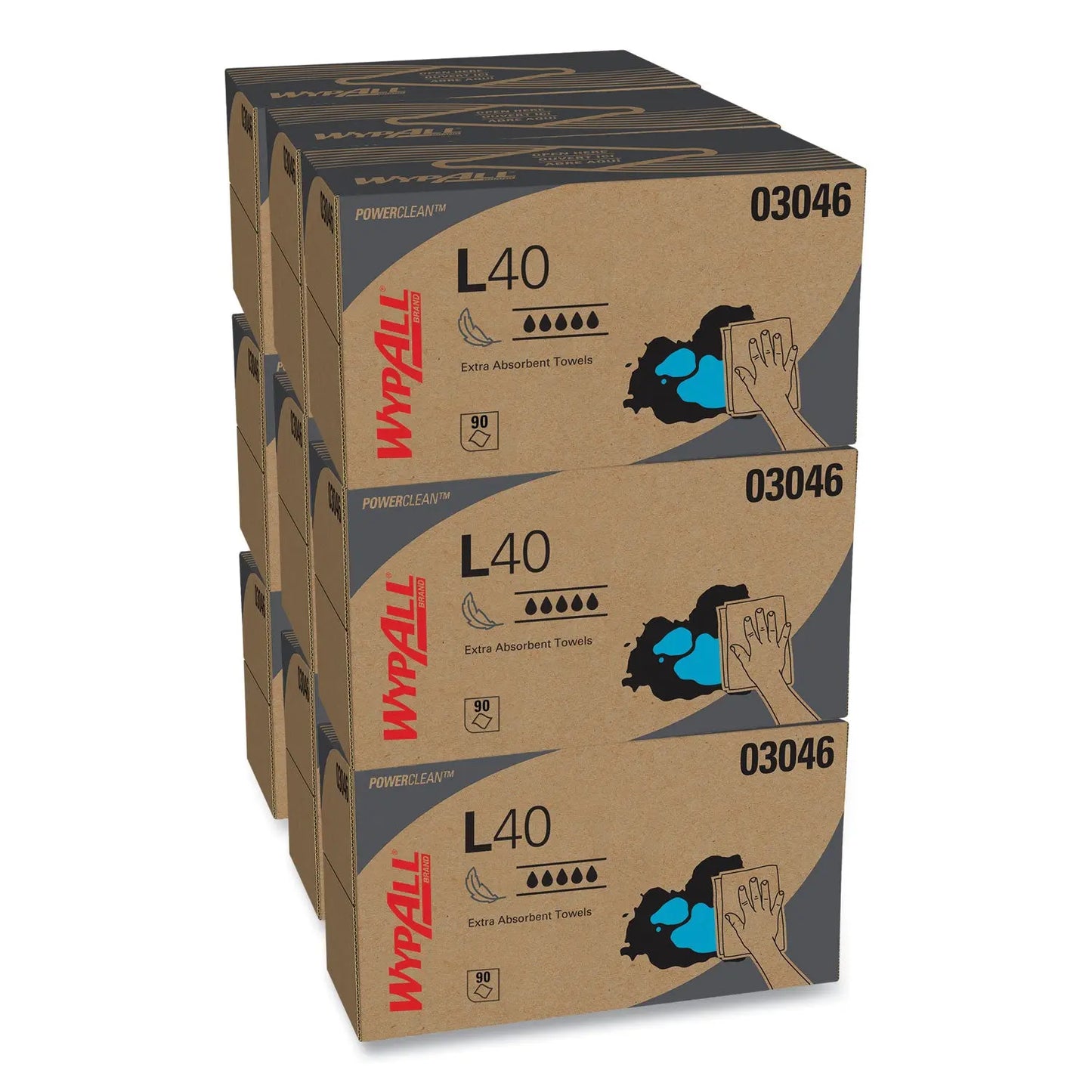 KCC03046 L40 Towels, POP-UP Box, 10.8 x 10, White, 90/Box, 9 Boxes/Carton WypAll