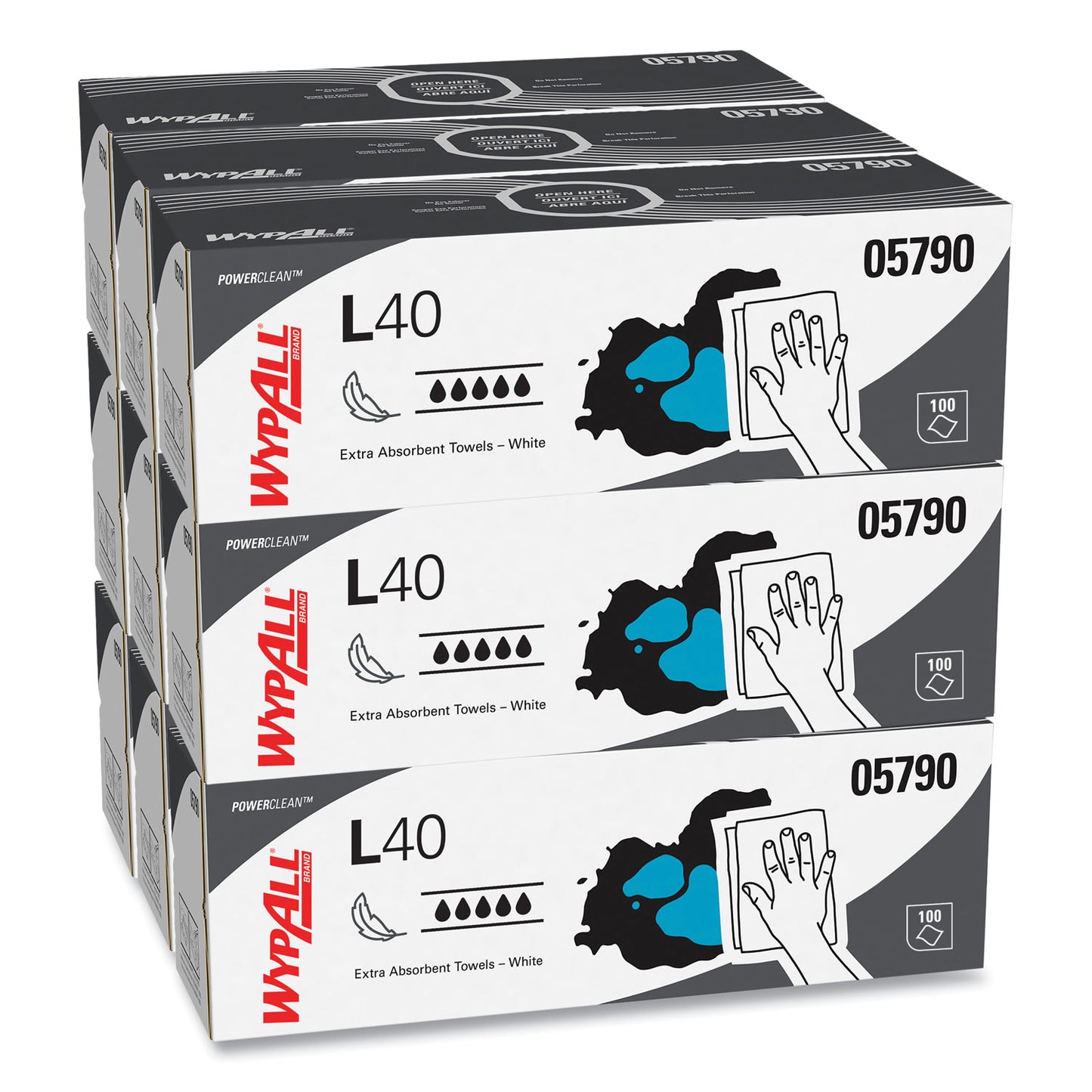 KCC05790 L40 Towels, POP-UP Box, 16.4 x 9.8, White, 100/Box, 9 Boxes/Carton WypAll