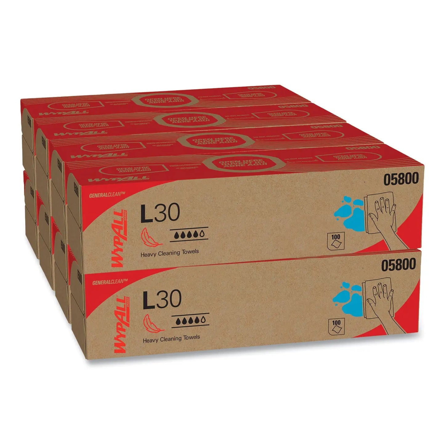 KCC05800 L30 Towels, POP-UP Box, 16.4 x 9.8, White, 100/Box, 8 Boxes/Carton WypAll