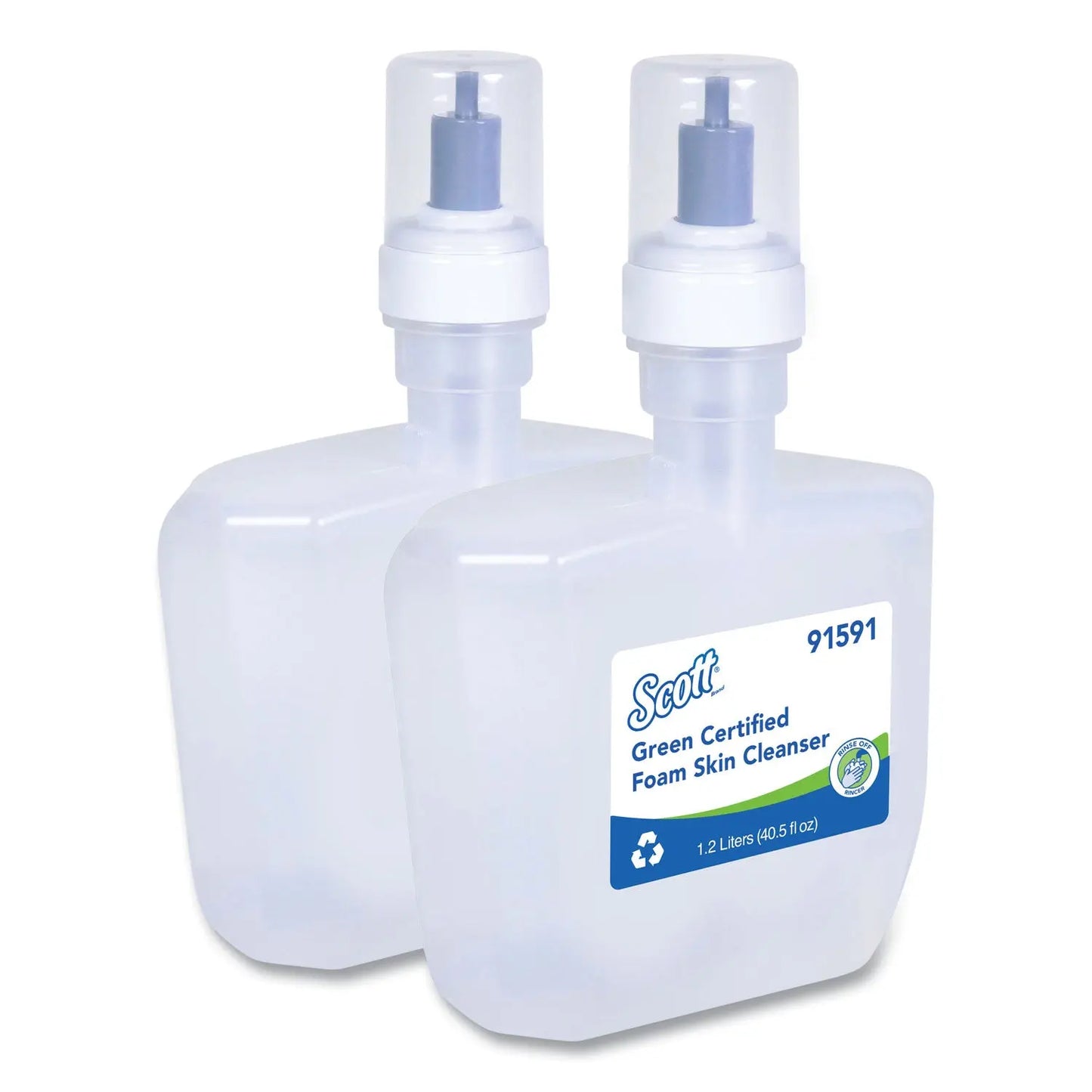 KCC91591 Essential Green Certified Foam Skin Cleanser Refill, Unscented, 1,200 mL, 2/Carton Scott