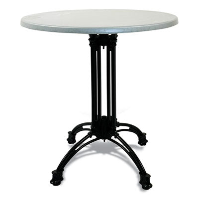 JMC10636R2 Topalit Tables, Round, 36" dia x 29"h, Silver Top, Black Iron Base/Legs