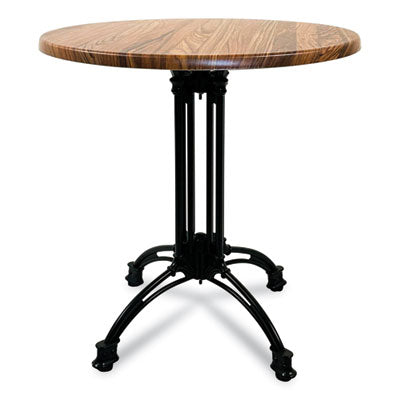 JMC10636R8 Topalit Tables, Round, 36" dia x 29"h, Teak Top, Black Iron Base/Legs