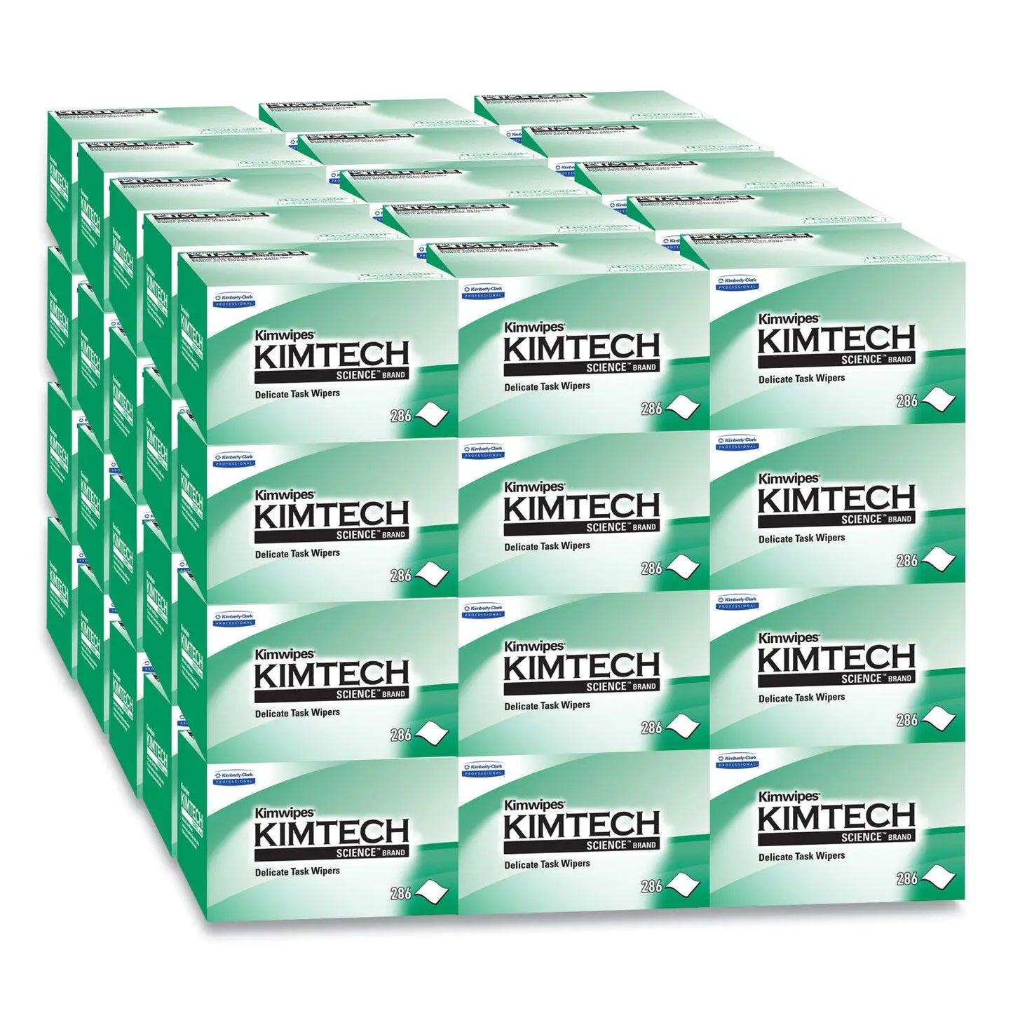 KCC34155CT Kimwipes Delicate Task Wipers, 1-Ply, 4.4 x 8.4, Unscented, White, 286/Box, 60 Boxes/Carton Kimtech