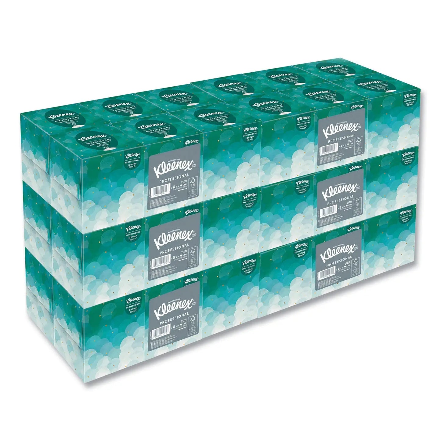 KCC21271CT Professional Facial Tissue, Pop-Up Box, 2-Ply, 95 Sheets/Box, 6 Boxes/Pack, 6 Packs/Carton Kleenex