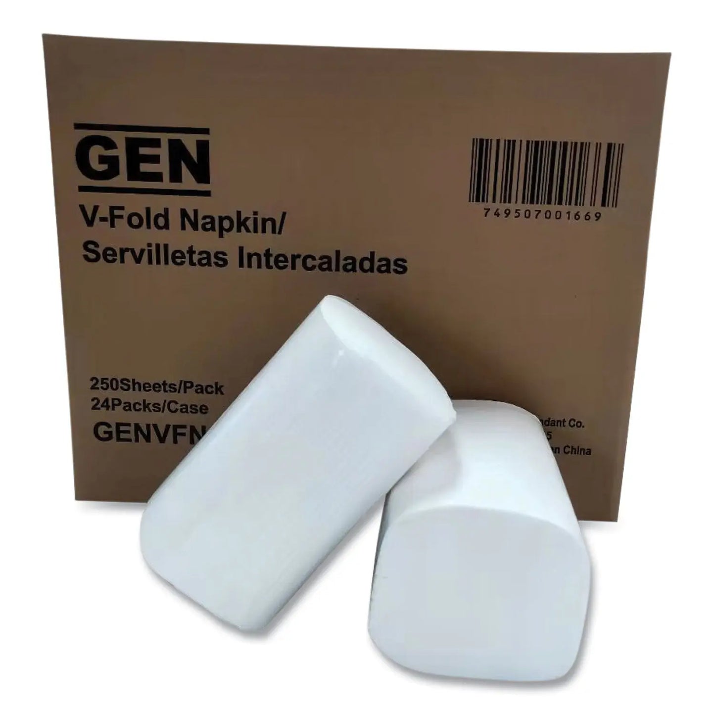 GENVFN60002V Premium Interfold Pop-Up Dispenser Napkin, 2-Ply, 6.5 x 8.3, White, 250/Pack, 24 Packs/Carton GEN