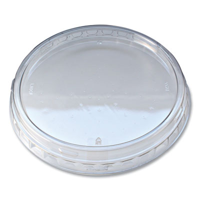 FABLRDOF Recycleware Round Deli Container Lids, Flat Outer Fit, Clear, Plastic, 500/Carton