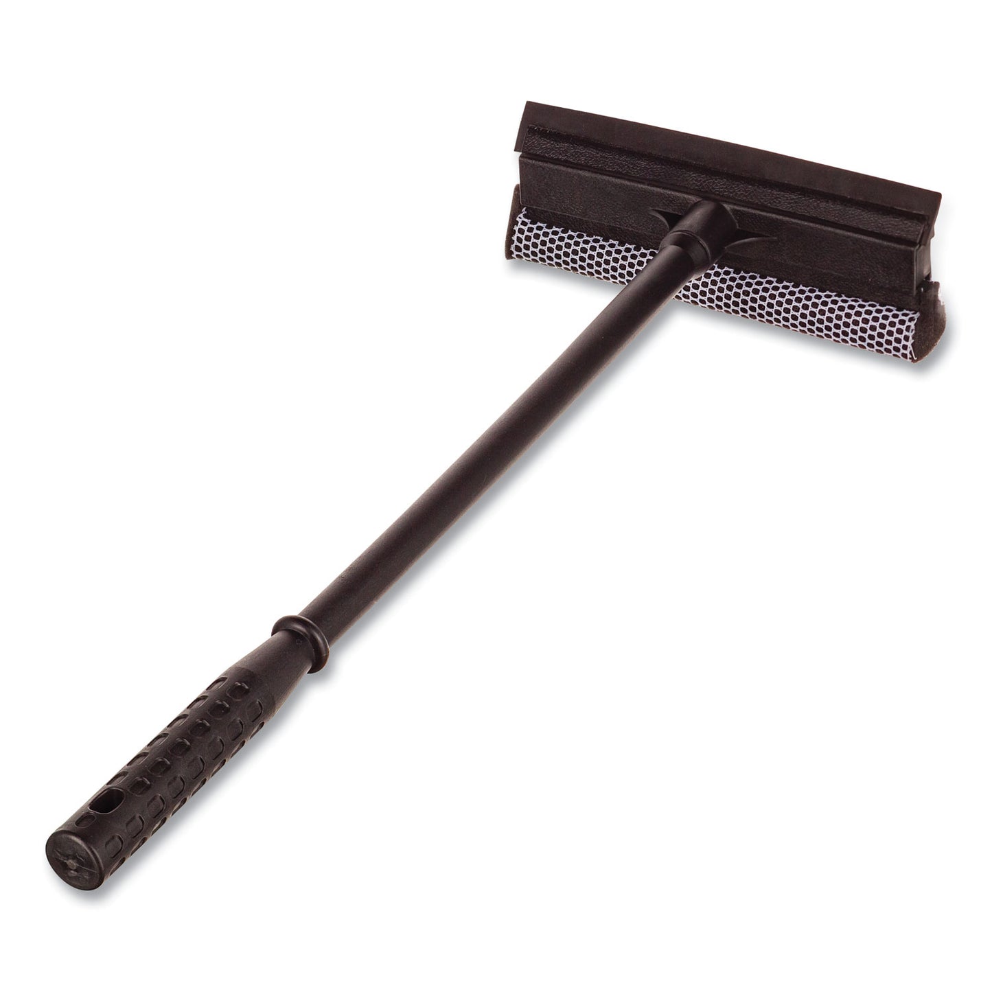 UNGAUSQ0EA Auto Squeegee, 8" Rubber Blade, 8" Mesh Scrubber, 21" Plastic Handle with Grip, Black