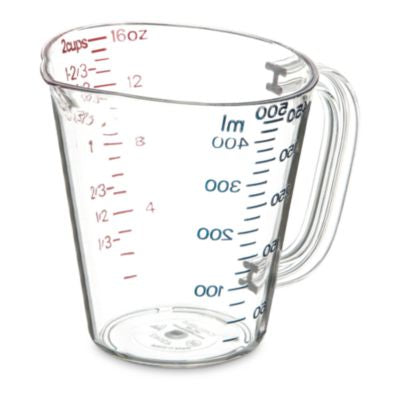 CFS4314207 Commercial Measuring Cup, 1 pt, Plastic, Clear