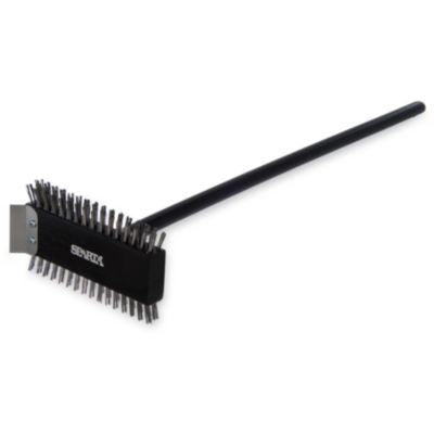 CFS4029000 Sparta Broiler Master Grill Brush and Scraper with Handle, Metal Bristles, 30.5" Black Wood Handle