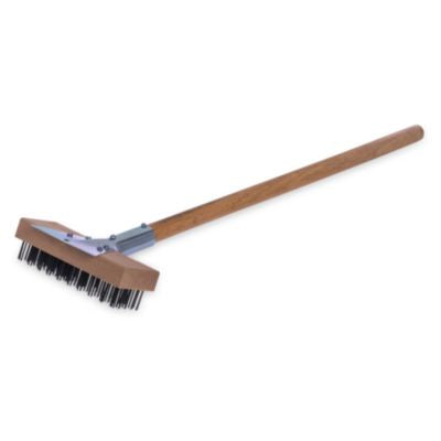 CFS36372500 Sparta Broiler Master Grill Brush and Scraper with Handle, Metal Bristles, 30", Natural Wood Handle