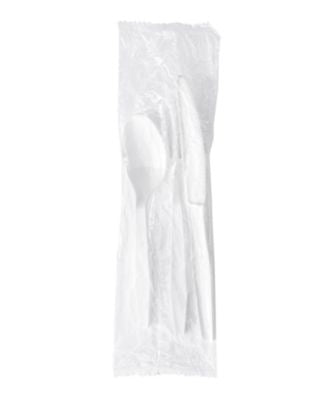 BWK3KITHVYWH Three-Piece Polystyrene Cutlery Kit, Heavyweight, Fork/Knife/Spoon, Plastic, White, 250/Carton