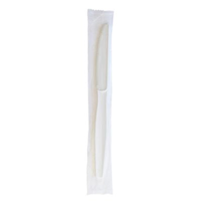 BWKKNIFEWHPSIW Heavyweight Wrapped Polystyrene Cutlery, Knife, Plastic, White, 1,000/Carton