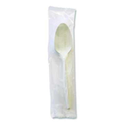 BWKSPOONMWPPIW Mediumweight Wrapped Polypropylene Cutlery, Spoon, 5.31", Plastic, White, 1,000/Carton