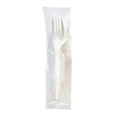 BWKFORKMWPPIW Mediumweight Wrapped Polypropylene Cutlery, Fork, 5.51", Plastic, White, 1,000/Carton