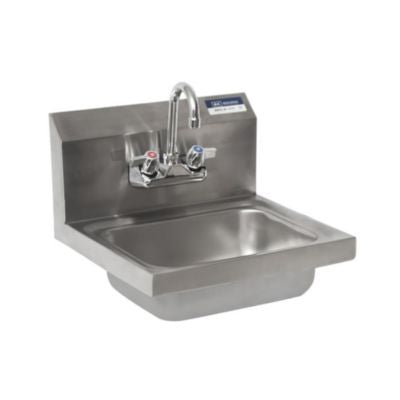 BKEBKHSW1410PG Stainless Steel Hand Sink with Faucet, 14" l x 10" w x 5" d