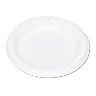 TBL6644WH Plastic Dinnerware, Plates, 6" Dia, White, 125/pack