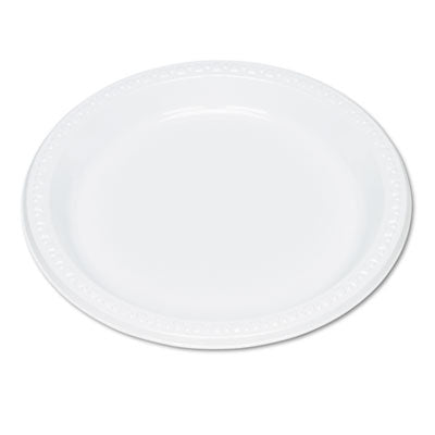 TBL9644WH Plastic Dinnerware, Plates, 9" Dia, White, 500/Carton