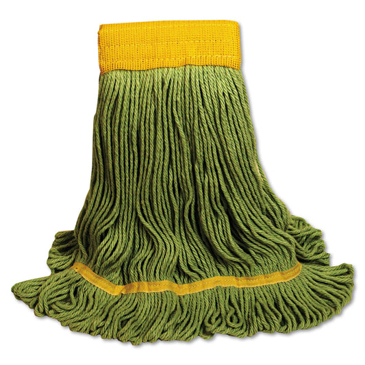BWK1200LEA Ecomop Looped-End Mop Head, Recycled Fibers, Large Size, Green