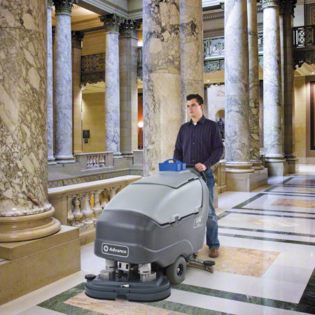 Advance SC750 Walk-Behind Scrubber for Commercial Floor Cleaning and Maintenance