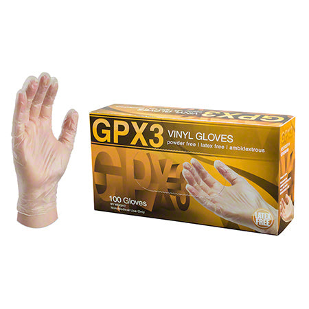 Ammex GPX3 Industrial Clear Vinyl Disposable Gloves for Professional and Industrial Use