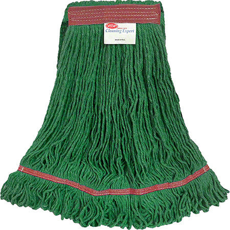 DMS-GPE124L Premium Blend Economical Looped-End Wet Mop - Large, 1 1/4", Green
