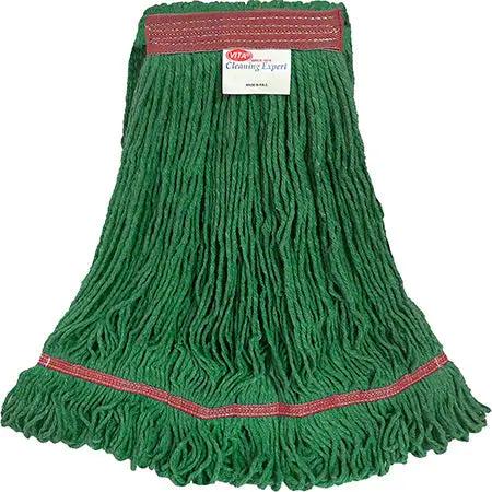 DMS-GPE124L Premium Blend Economical Looped-End Wet Mop - Large, 1 1/4", Green Southern Hospitality