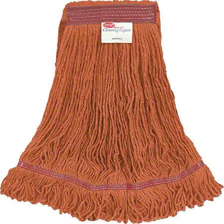 DMS-OPE124L Premium Blend Economical Looped-End Wet Mop - Large, 1 1/4", Orange Southern Hospitality