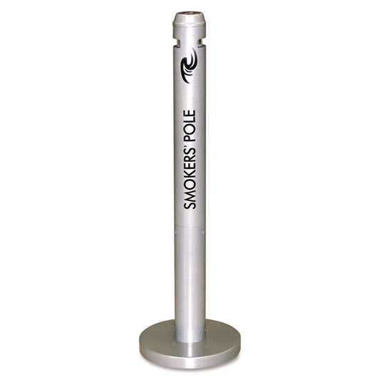 RCPR1SM Smoker's Pole, Round, Steel, 0.9 gal, 4 dia x 41h, Silver