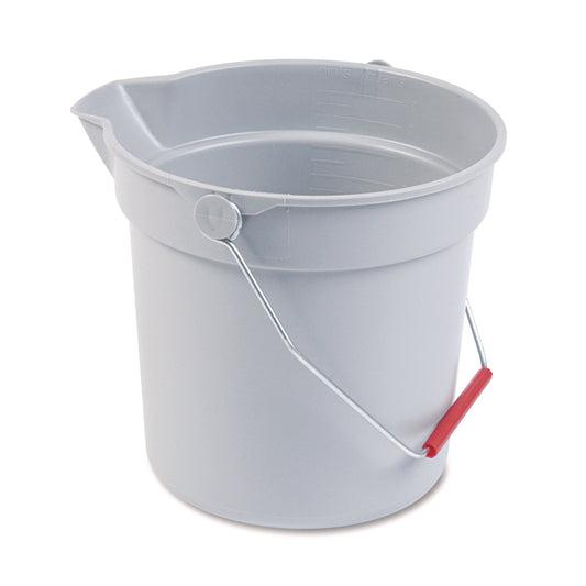 RCP296300GY 10 Quart Plastic Utility Pail, Plastic, Gray, 10.5" dia
