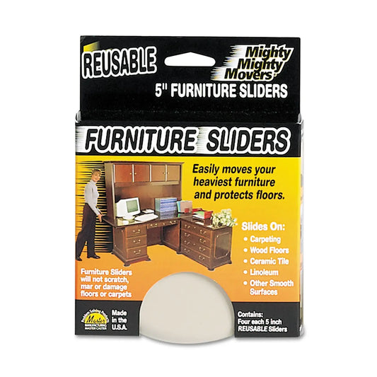 MAS87007 Mighty Mighty Movers Reusable Furniture Sliders, Round, 5