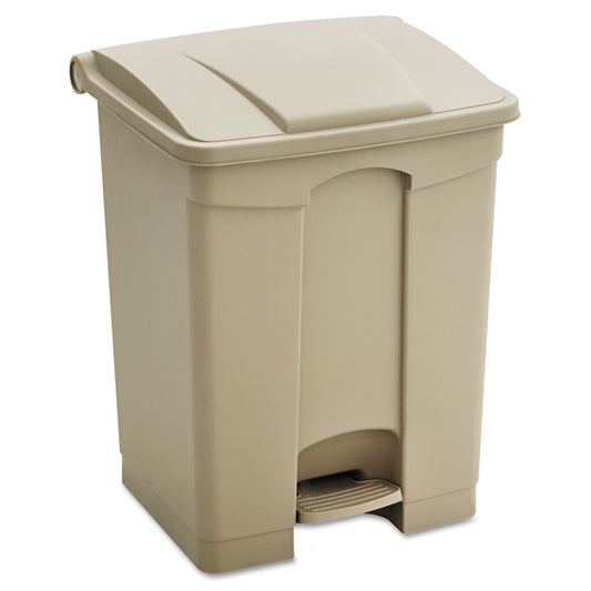 SAF9923TN Large Capacity Plastic Step-On Receptacle, 23 gal, Plastic, Tan