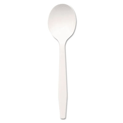 DXEPSM21 Plastic Cutlery, Mediumweight Soup Spoon, White, 1,000/Carton