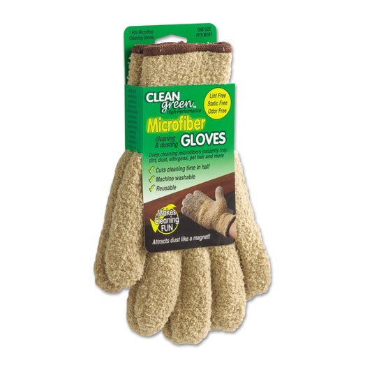MAS18040 Cleangreen Microfiber Dusting Gloves, 5" X 10, Pair