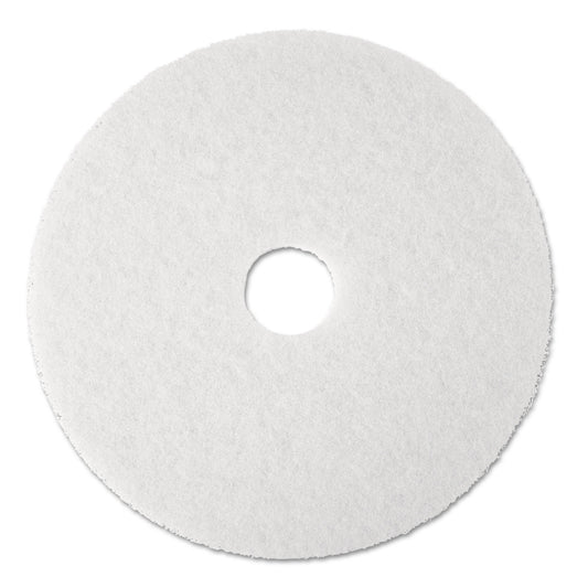MMM08484 Low-Speed Super Polishing Floor Pads 4100, 20" Diameter, White, 5/carton