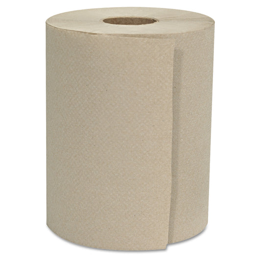 GENHWTKRFT Hardwound Roll Towels, 1-Ply, 8" x 600 ft, Natural, 12 Rolls/Carton