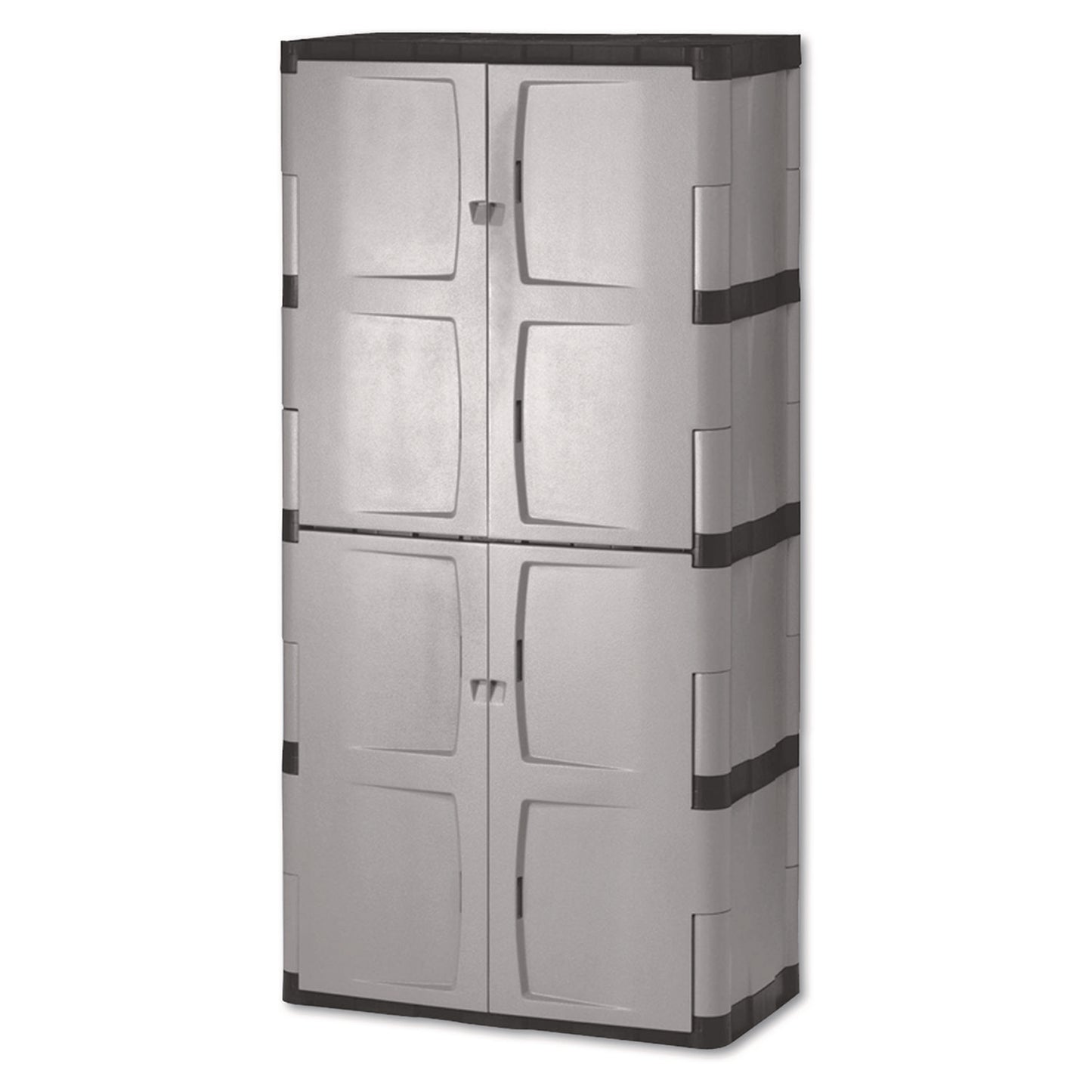 RUB7083 Double-Door Storage Cabinet - Base/top, 36w X 18d X 72h, Gray/black