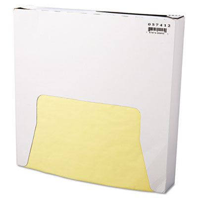 BGC057412 Grease-Resistant Paper Wraps and Liners, 12" x 12", Yellow, 1,000/Box, 5 Boxes/Carton