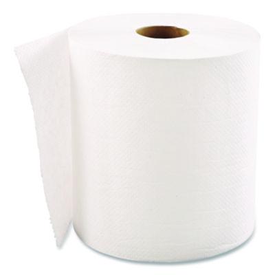 GENHWTWHI Hardwound Roll Towels, 1-Ply, 8" x 600 ft, White, 12 Rolls/Carton
