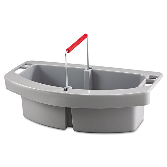 RCP2649GRA Maid Caddy, Two Compartments, 16 x 9 x 5, Gray RUBBERMAID COMMERCIAL PROD.