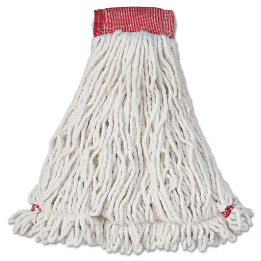 RCPA253WHI Web Foot Wet Mop Head, Shrinkless, Cotton/Synthetic, Large, White,  6/Carton