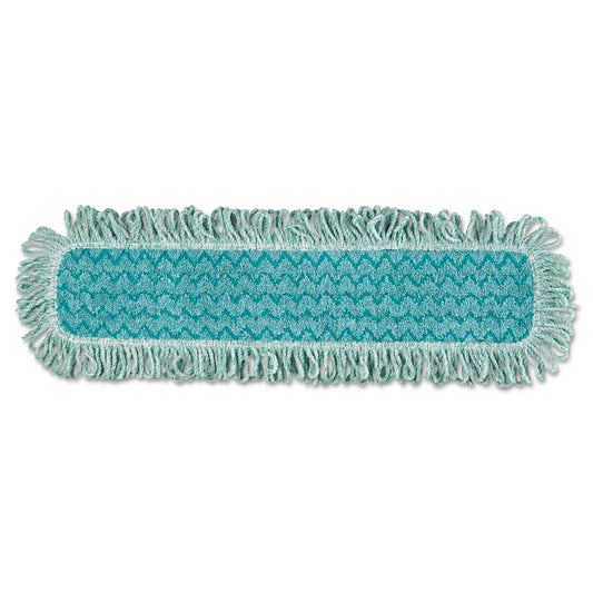 RCPQ42600GR00 Hygen Microfiber Fringed Dust Mop Pad, 24w X 9d, Green RUBBERMAID COMMERCIAL PROD.