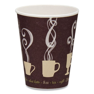DCCDWTG8ST Thermoguard Insulated Paper Hot Cups, 8 oz, Steam Print Design, 1,000/Carton