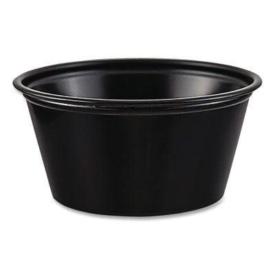 DCCP200BLK Polystyrene Portion Cups, 2 oz, Plastic, Black, 250/Bag, 10 Bags/Carton